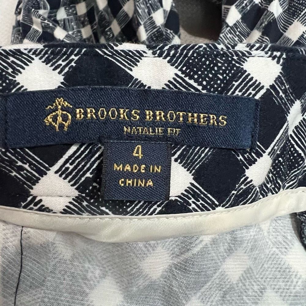 Brooks Brothers Blue & White Pattern Natalie Fit Career Casual Pants Womens 4 - Picture 3 of 10